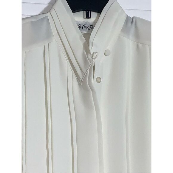 Vintage Chiffon Sheer Secretary Blouse 6P - Picture 2 of 9